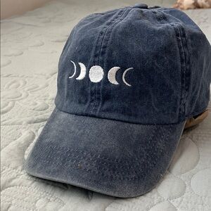 David and Young Blue "Vintage" Wash Twill Moon Phase Embroidered Adjustable Cap